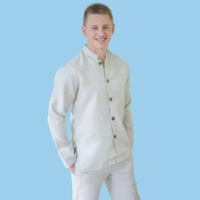 100% Organic Hemp Italian Renaissance Shirt (Unisex) (Plastic-Free Coconut Buttons)