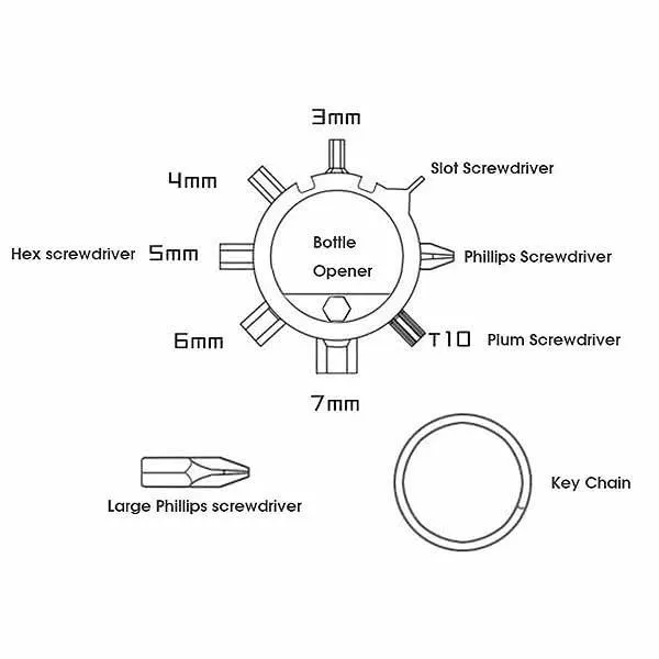 12-in-1 Multifunction EDC Octopus Pocket Keychain Tool