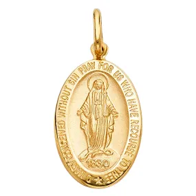 14K Gold 1830 Guadalupe Religious Pendant