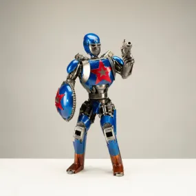 16 Captain America Inspired Recycled Metal Art Sculpture