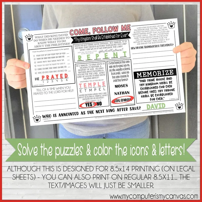 2022 CFM Old Testament Placemat Activity Sheets {JUNE} PRINTABLE