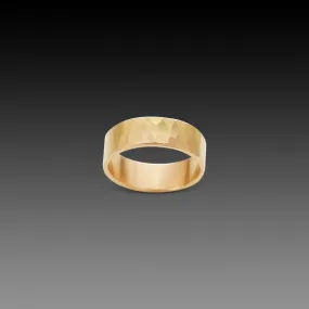 7mm Hammered Gold Band