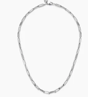 925 Sterling Silver Solid Paper Clip Chain Necklace