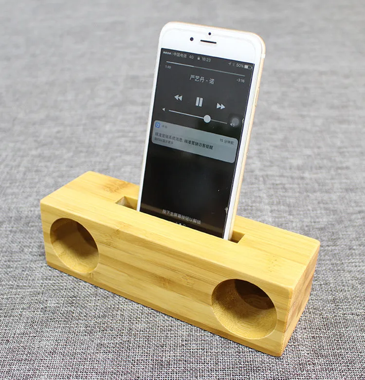 Amplifier Bamboo mobile phone speaker stand Eco-friendly