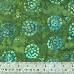 Anthology Batik - Bright Summer - 3471Q X Mums Dark Green 1.125 YARDS