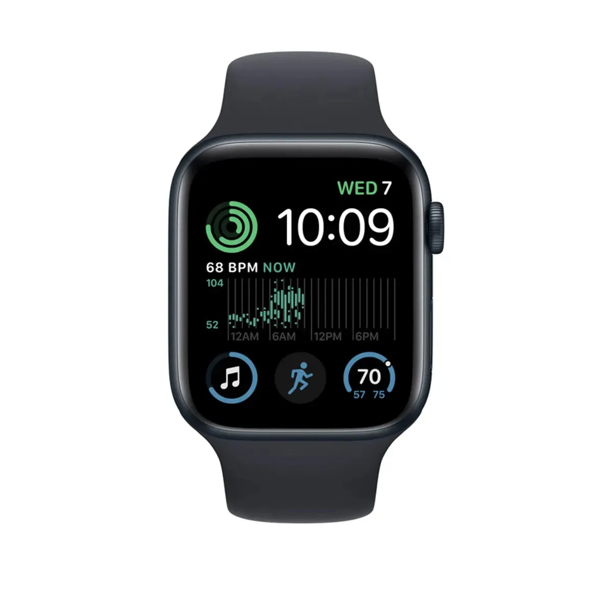 Apple Watch Series SE 2nd Gen GPS, 44mm Midnight Aluminum Case with Midnight Sport Band – MRE93 (New)