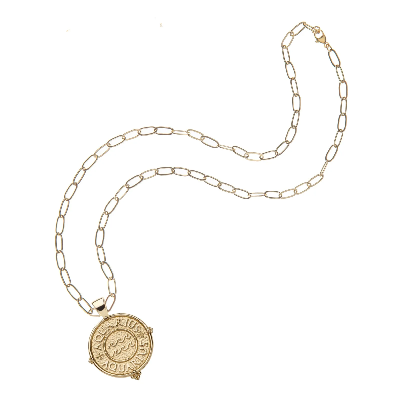 AQUARIUS JW Small Zodiac Pendant Coin - Jan 20 - Feb 18