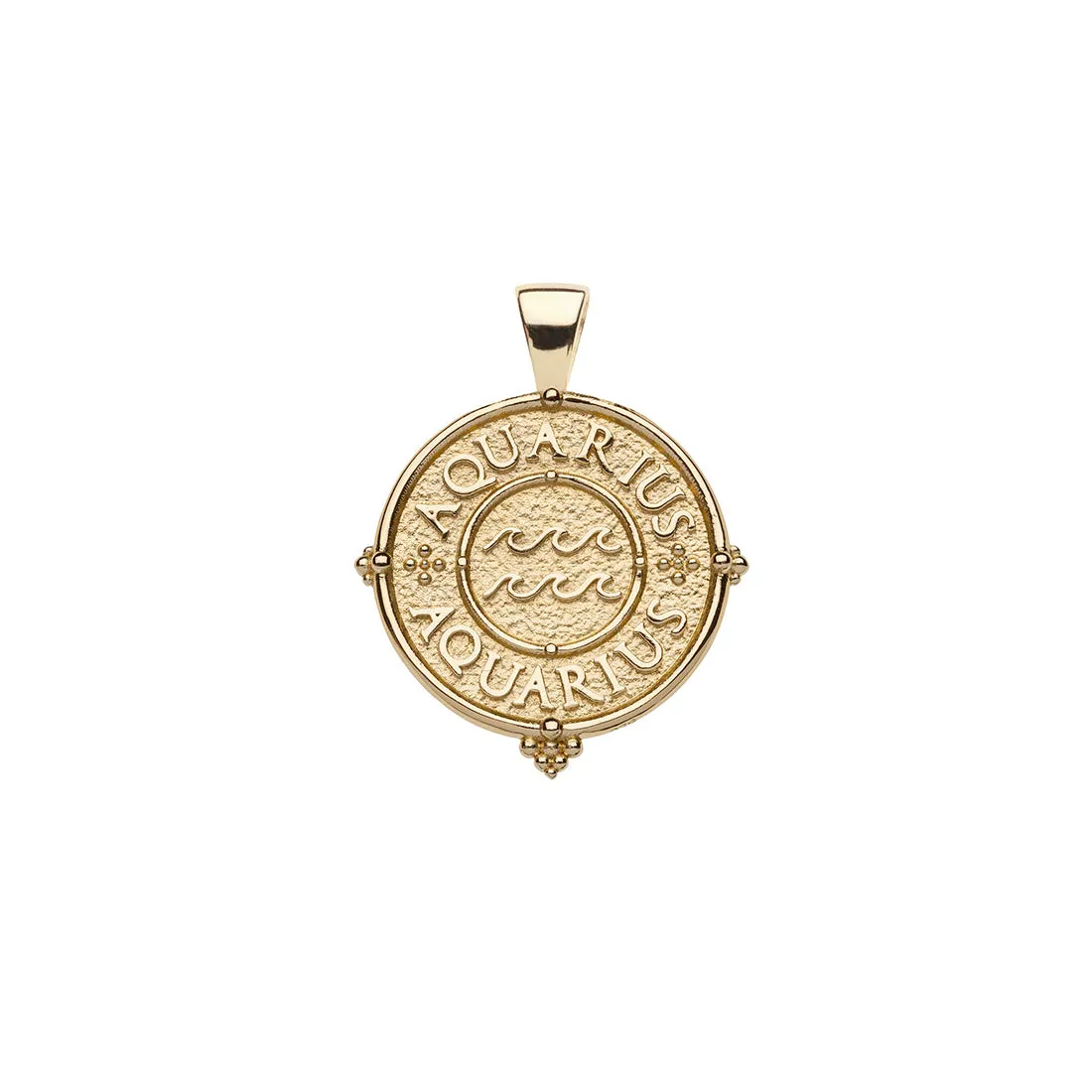 AQUARIUS JW Small Zodiac Pendant Coin - Jan 20 - Feb 18