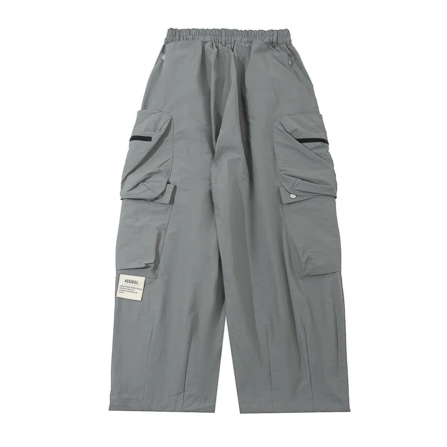 A[S]USL NYLON SQUARE POCKET PANTS-GREY