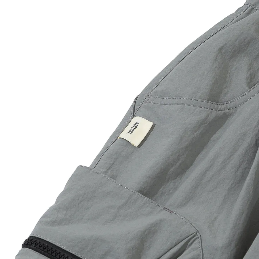 A[S]USL NYLON SQUARE POCKET PANTS-GREY