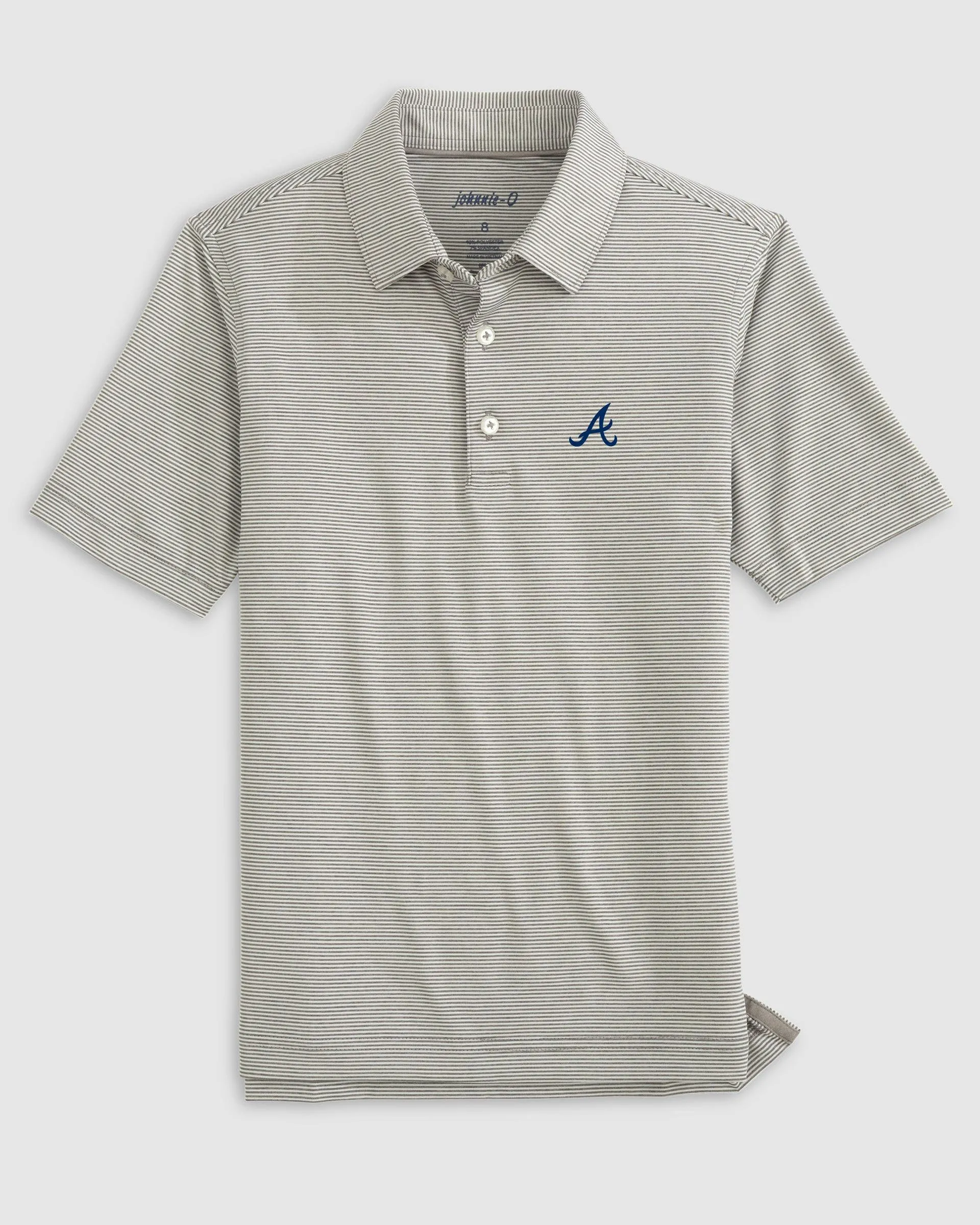 Atlanta Braves Lyndonn Jr. Striped Jersey Performance Polo