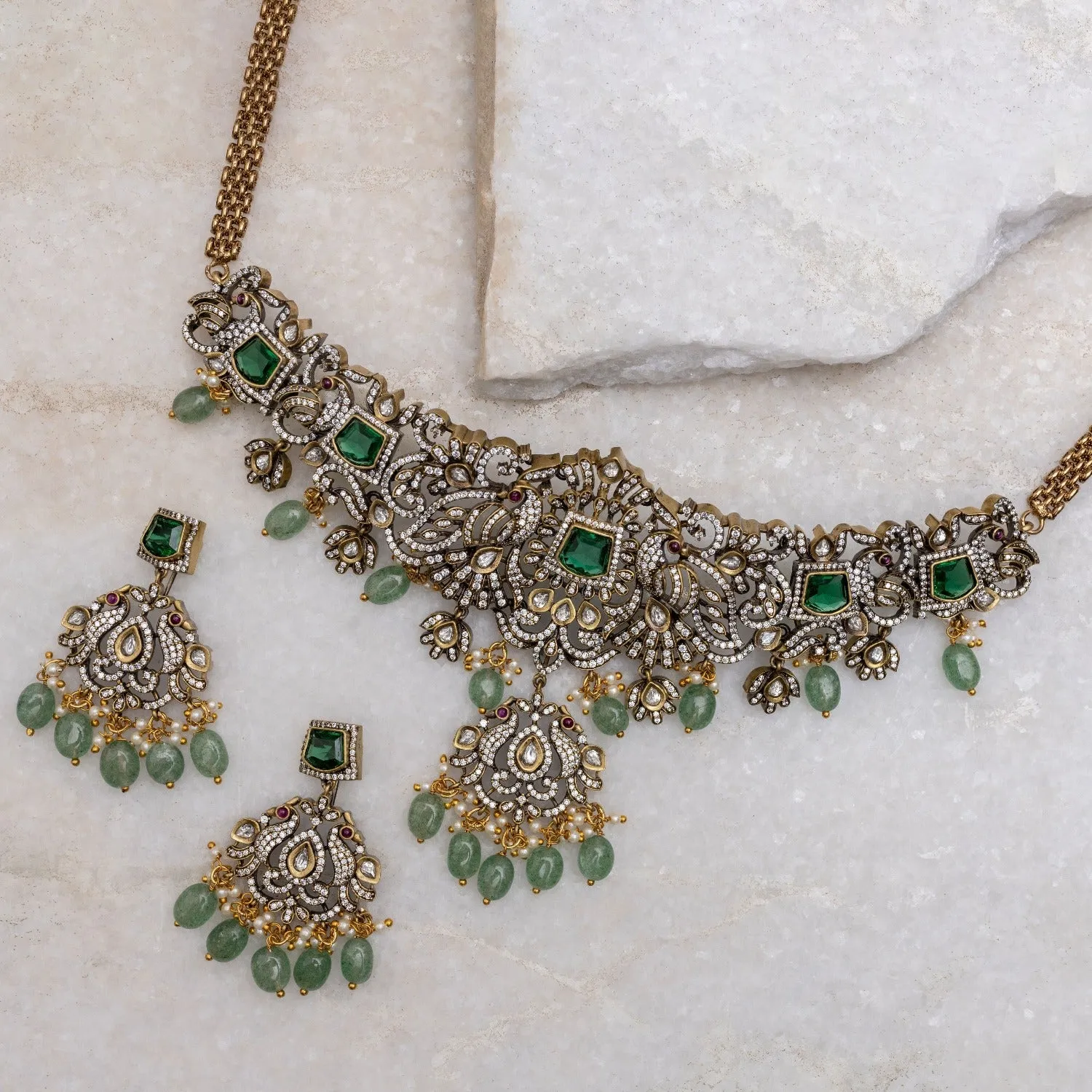 Audrey Nakshatra CZ Choker Set