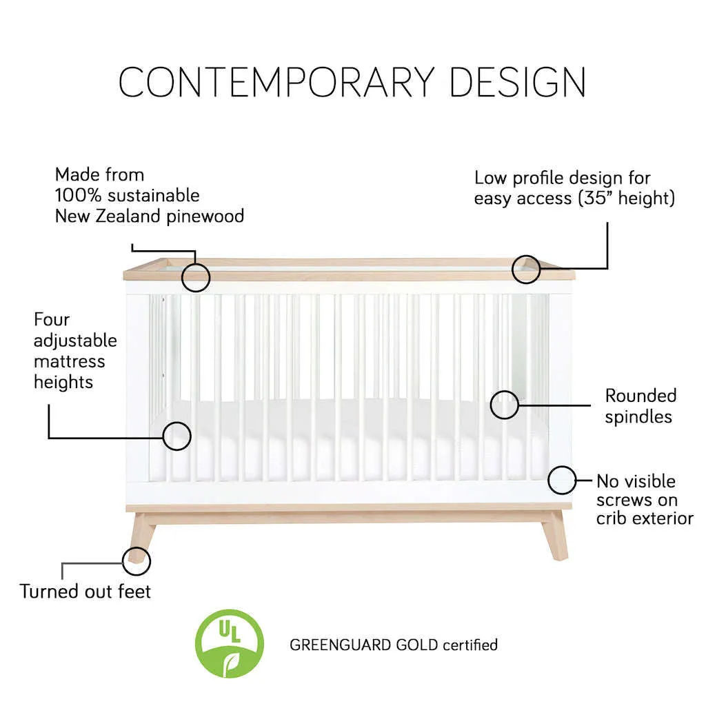 Babyletto Scoot 3-in-1 Convertible Crib with Toddler Bed Conversion Kit