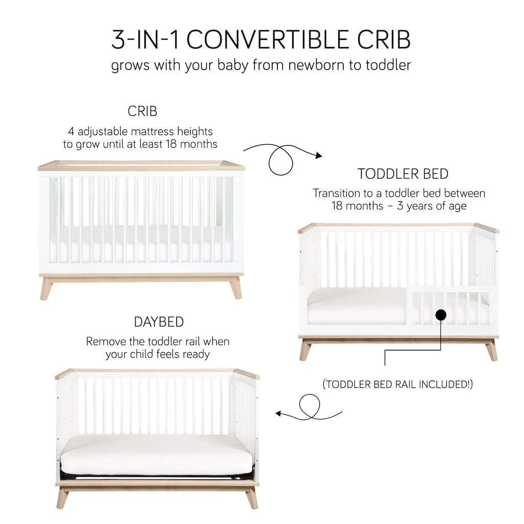 Babyletto Scoot 3-in-1 Convertible Crib with Toddler Bed Conversion Kit