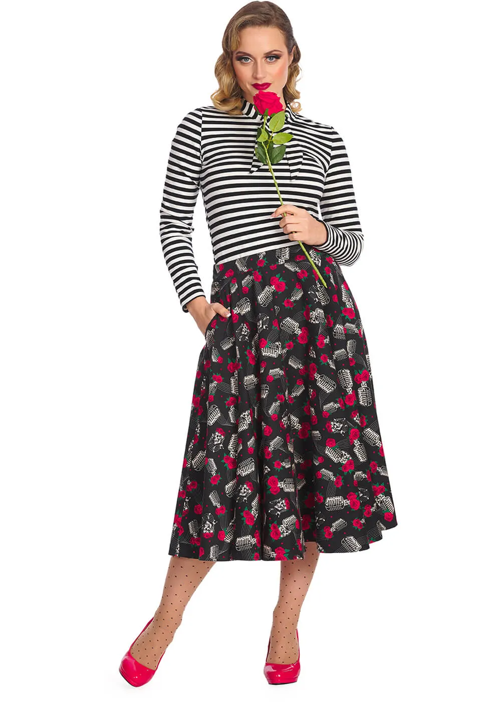 Banned Nashville 50's Swing Skirt Black