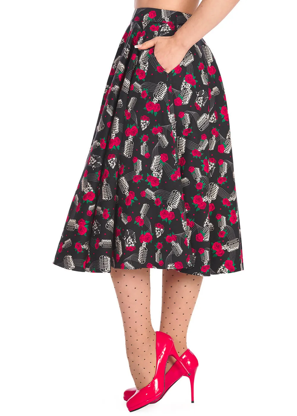 Banned Nashville 50's Swing Skirt Black