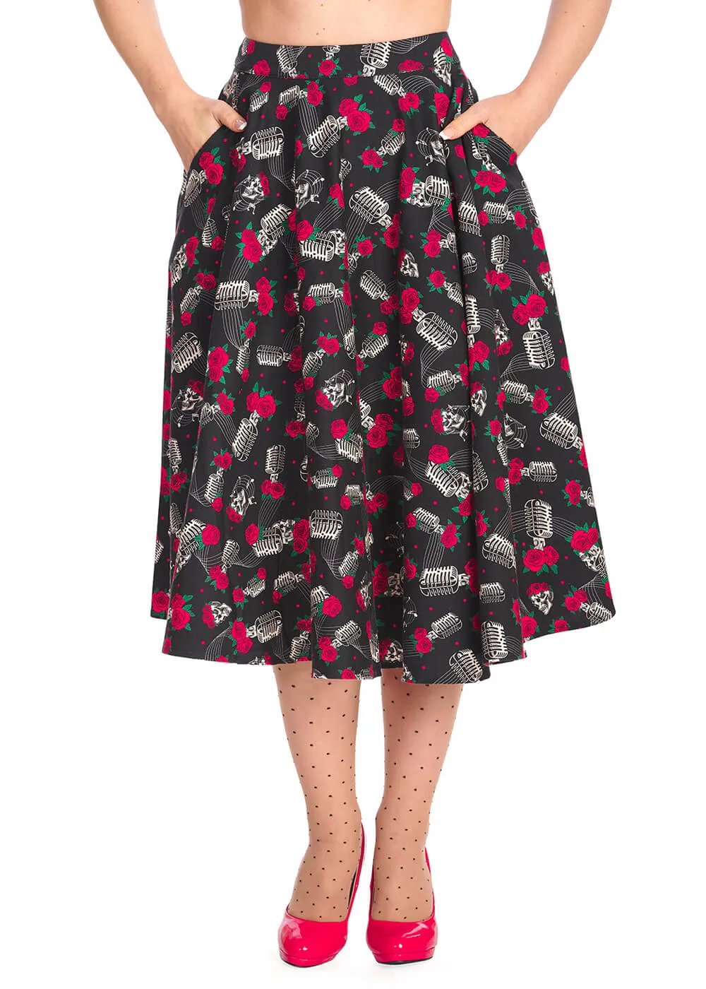 Banned Nashville 50's Swing Skirt Black