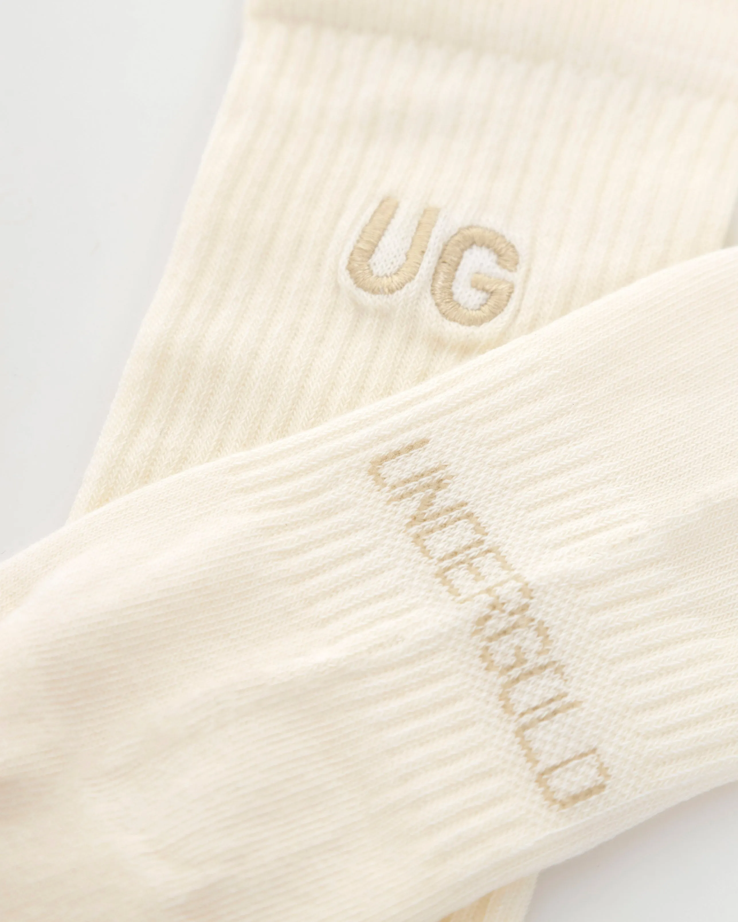 Basics Embroidered UG Socks Cream