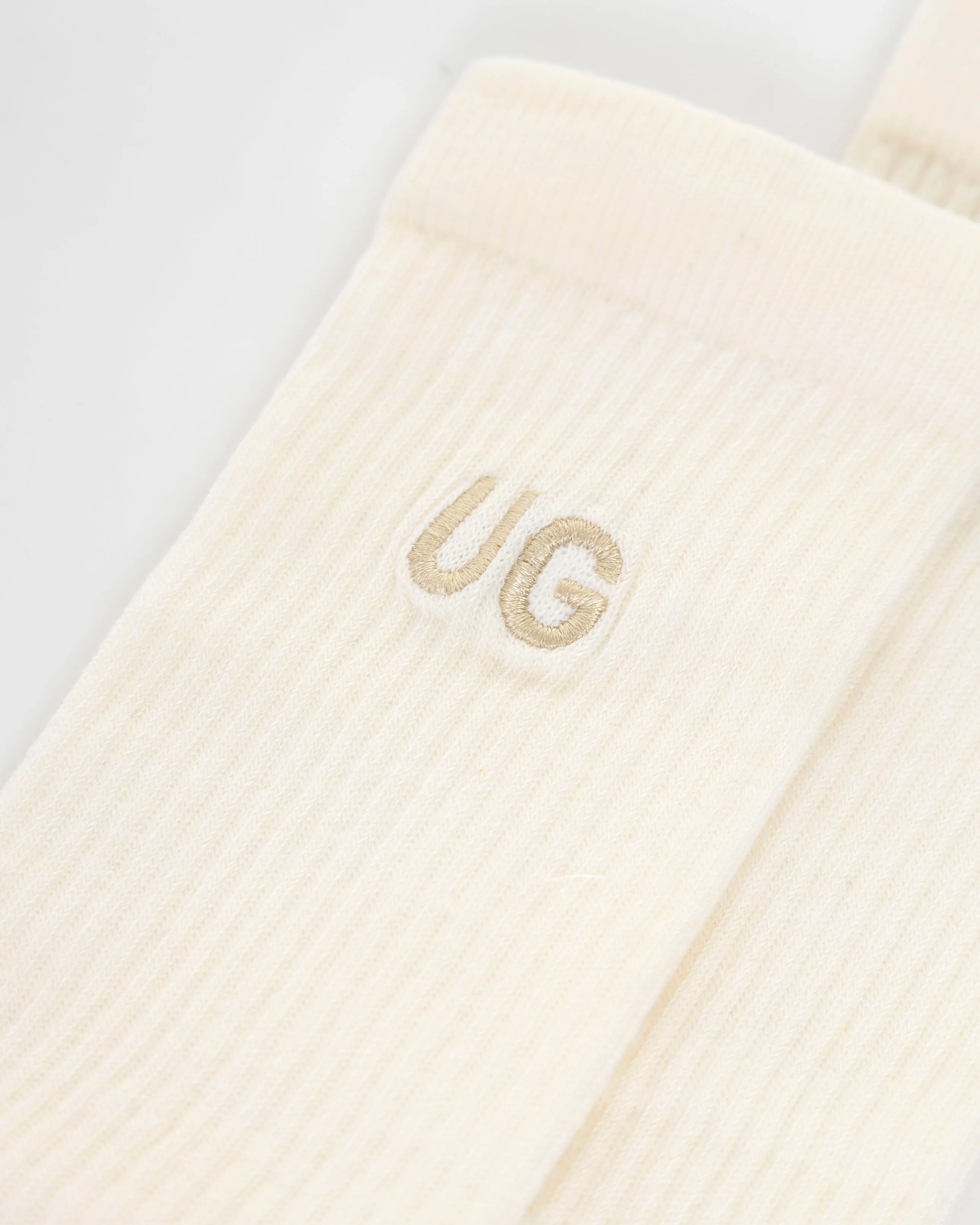 Basics Embroidered UG Socks Cream