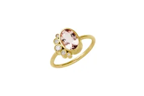 Belle de Jour 18K Gold Ring w. Diamond & Tourmaline