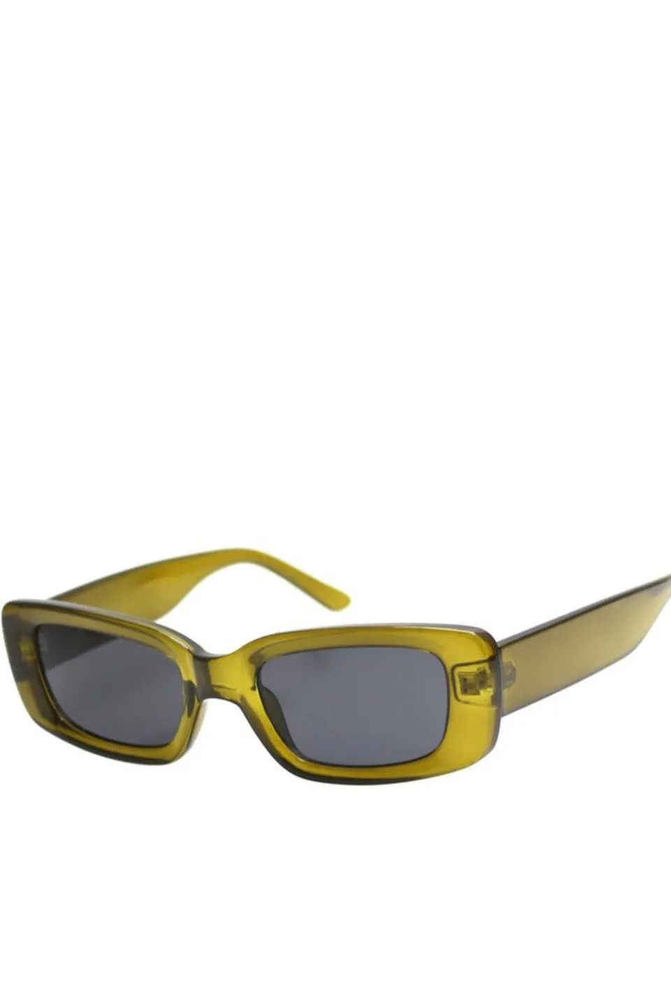 Bianca Olive Narrow Smoke Lens Sunglasses