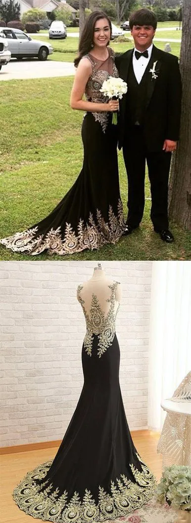 Black Elegant Affordable Popular Mermaid Evening Long Prom Dresses, WG1027