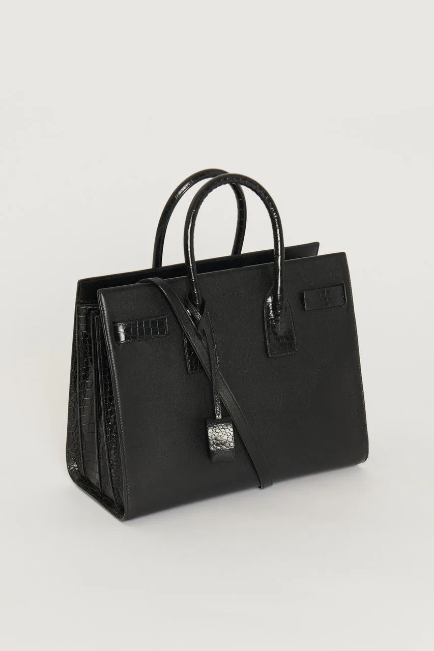 Black Leather Medium 'Sac De Jour' Preowned Bag