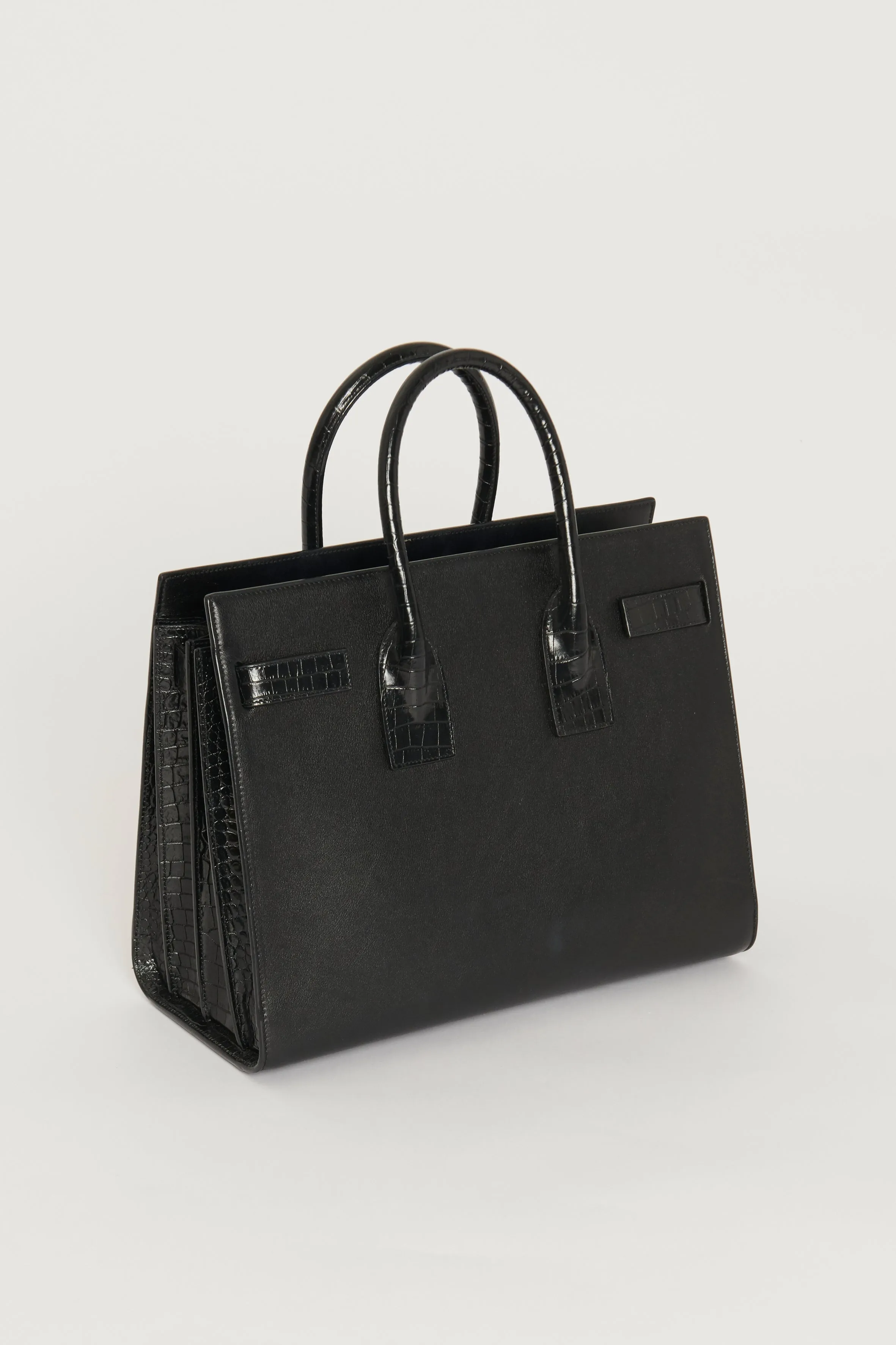 Black Leather Medium 'Sac De Jour' Preowned Bag