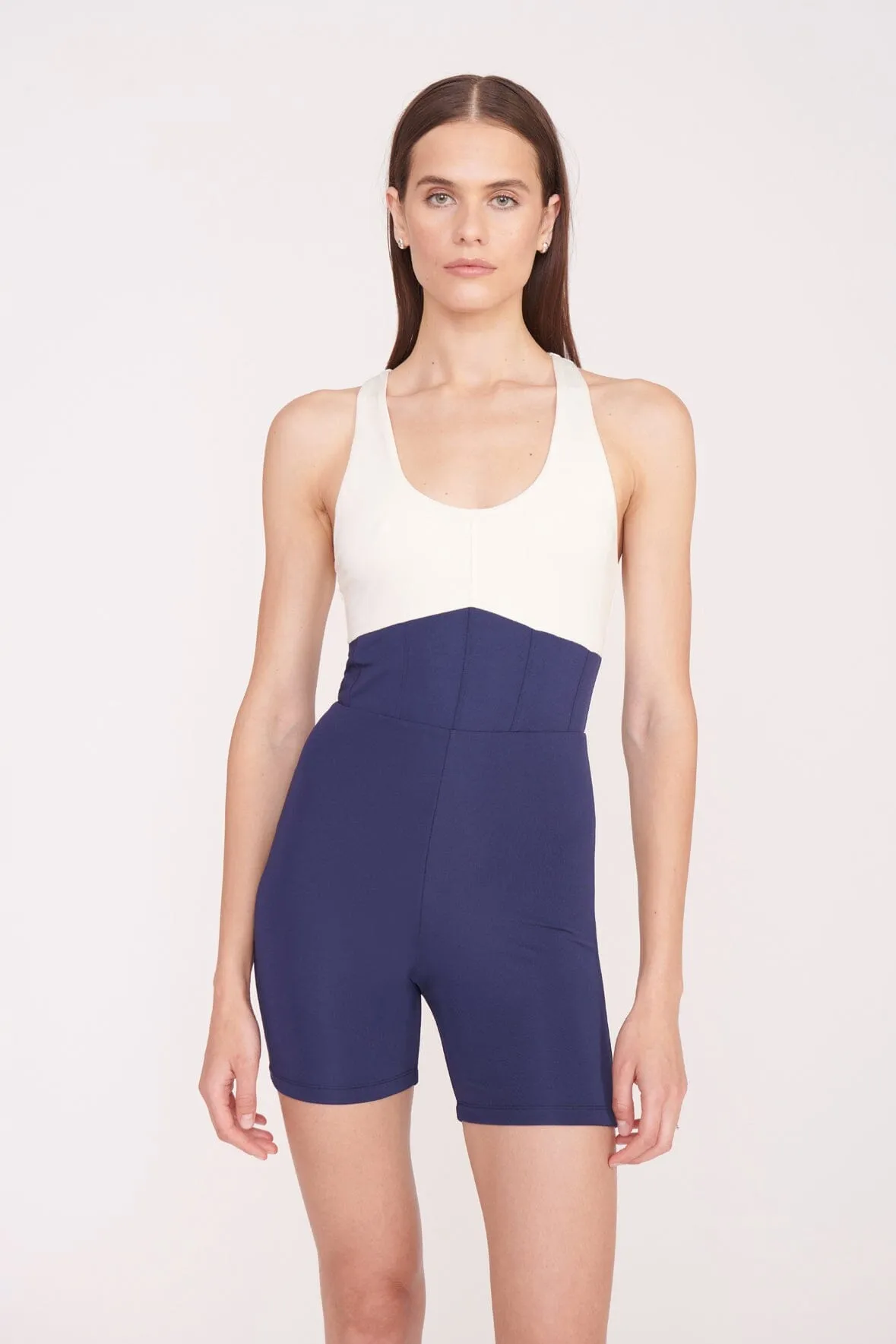 BOUNCE SHORT UNITARD | NAVY IVORY