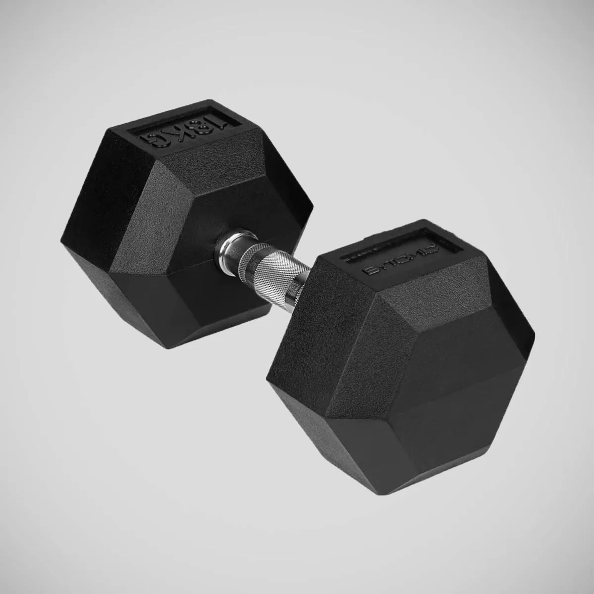 Bytomic Rubber 18kg Hexagon Dumbbell Single Black