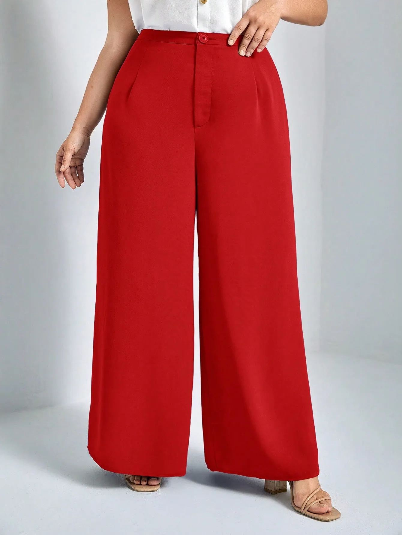 Calça Wide Leg Plissada