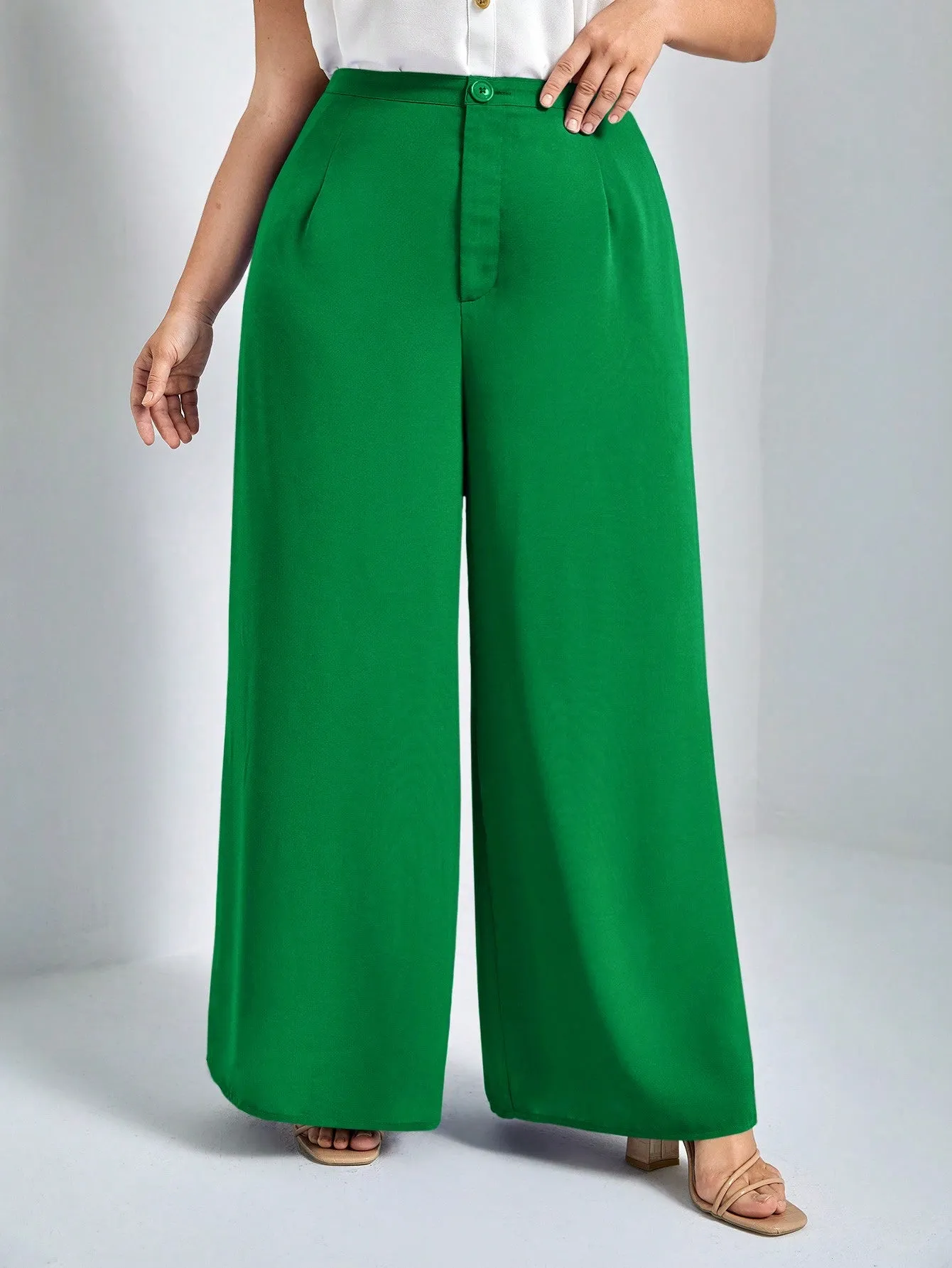 Calça Wide Leg Plissada