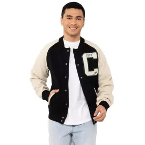 Campera Champion Superfleece Letterman Negro Beige