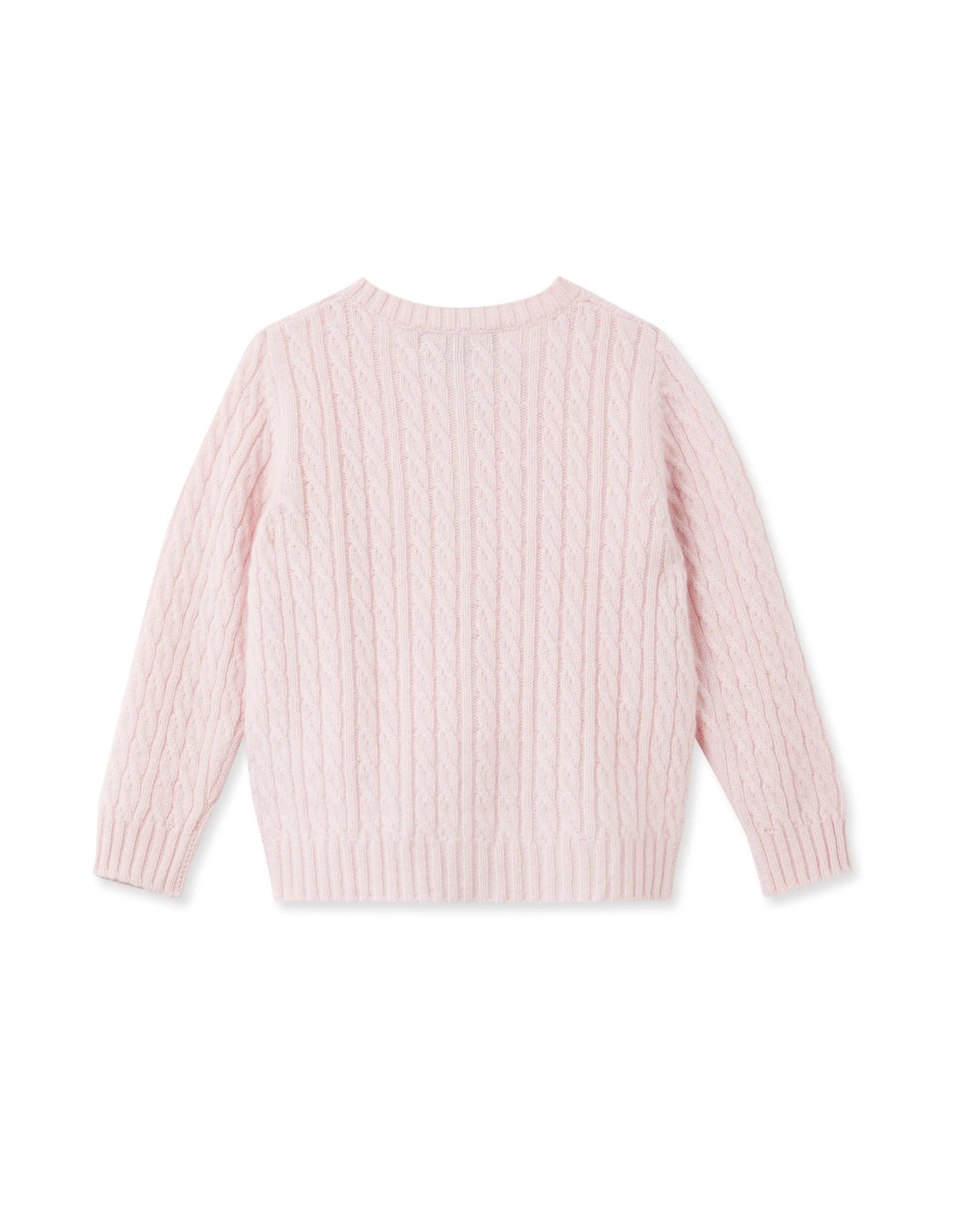 Cashmere Cable Cardigan Pale Pink