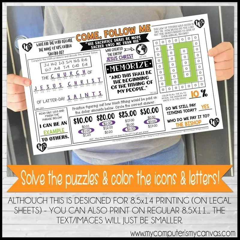 CFM D&C Placemat Activity Sheets {OCT 2021} PRINTABLE