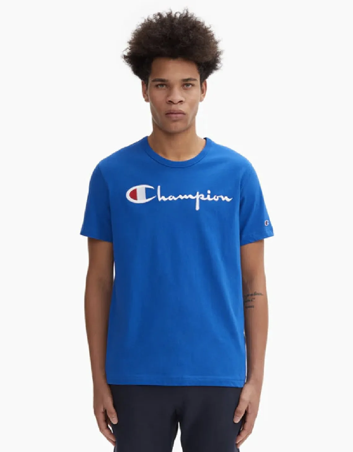 Champion Europe Script Logo Crew Neck T Shirt Surf The Web