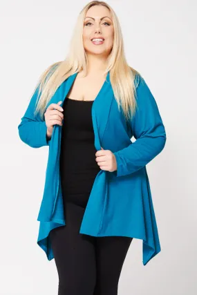 Colour Block Hanky Hem Open Cardigan