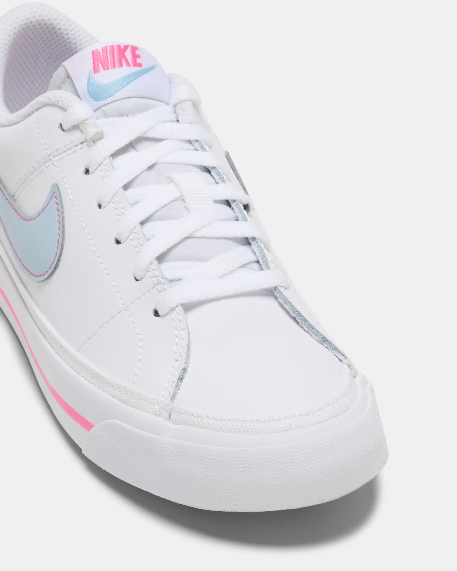 Court Legacy Grade School White/Lt Armory Blue/Pinksicle