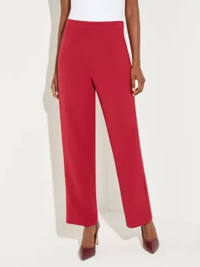 Crepe de Chine Wide Leg Pant, Scarlet Red