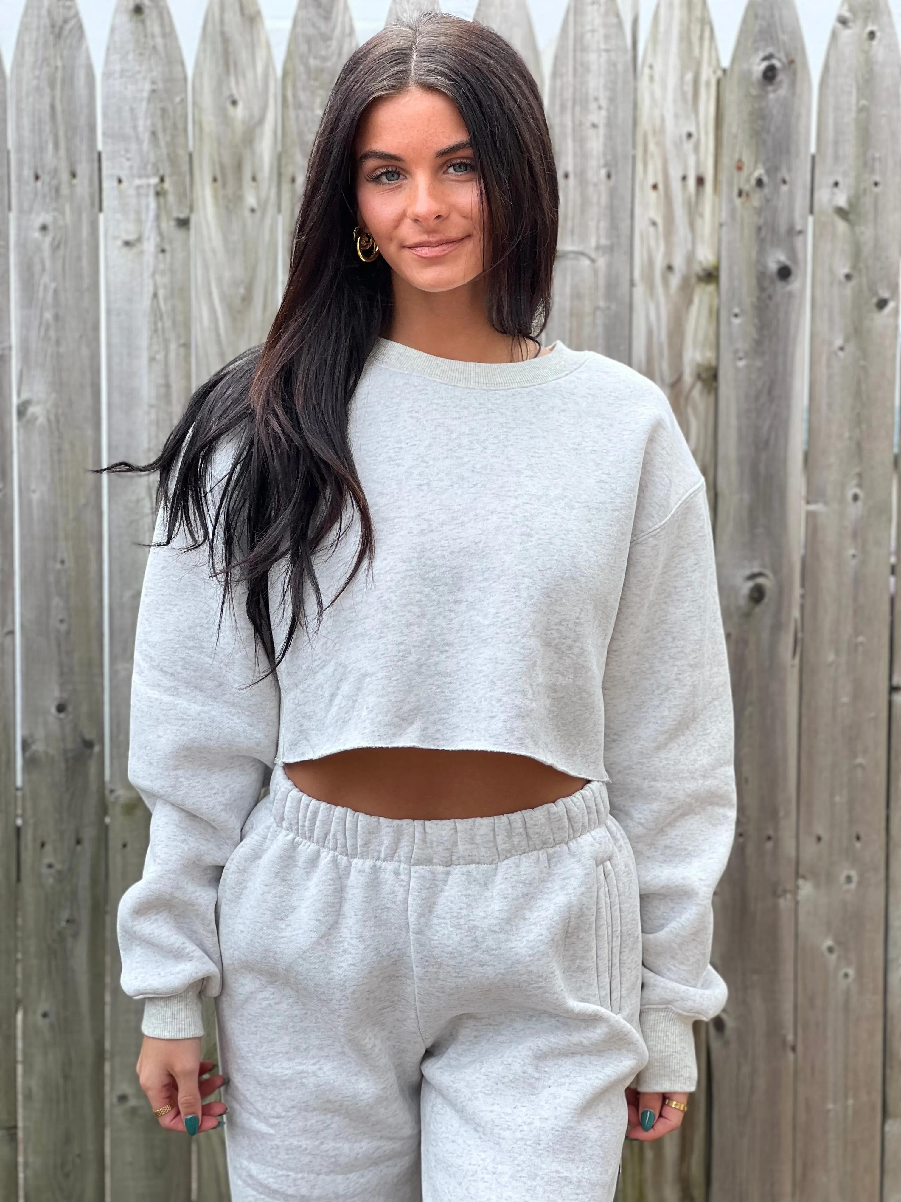 Cropped Fleece Sweatshirt