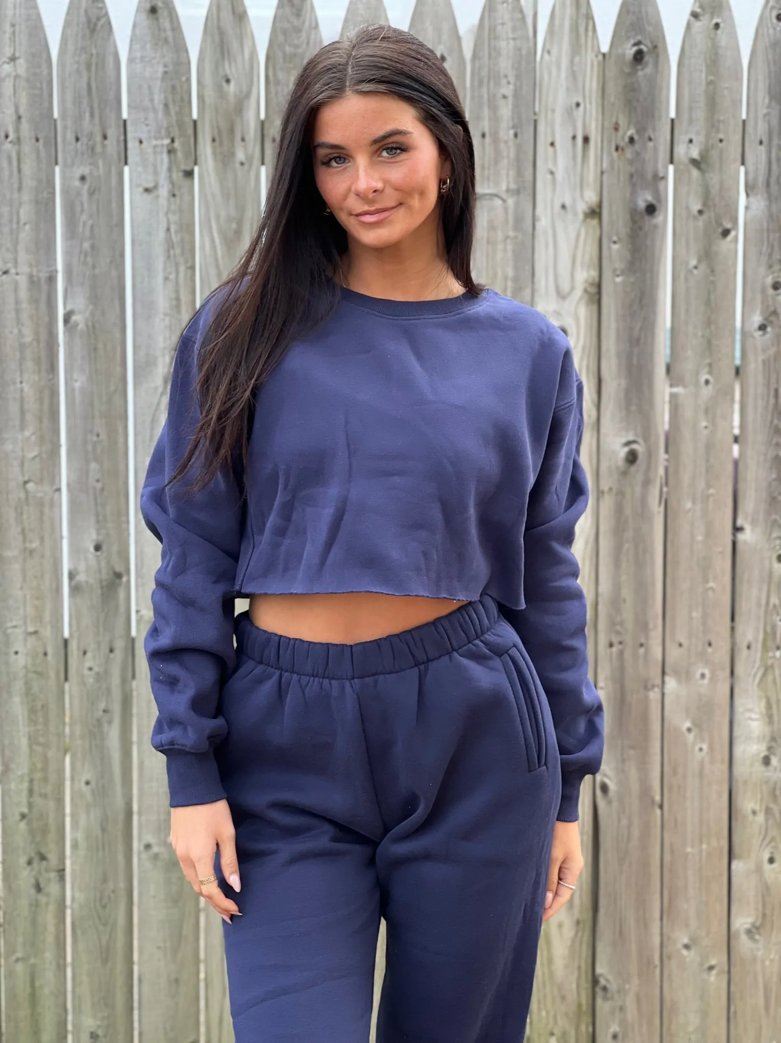 Cropped Fleece Sweatshirt