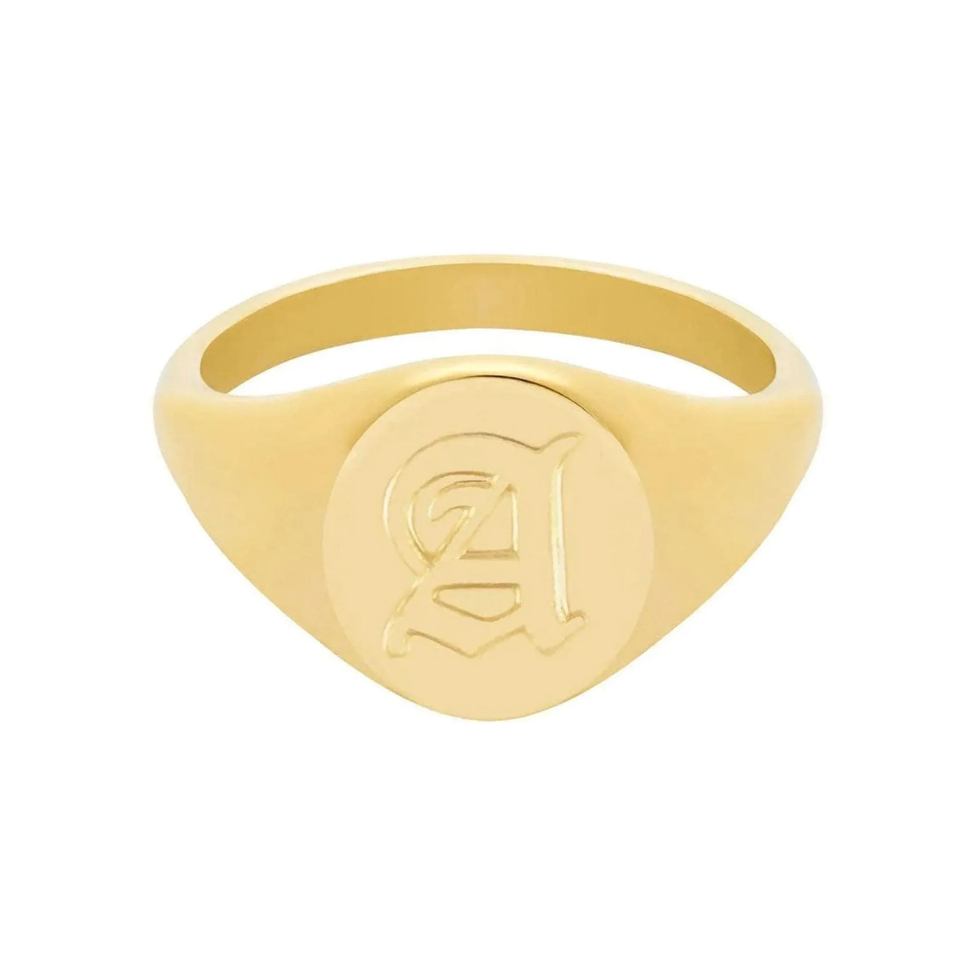 Dolce Initial Signet Ring Gold