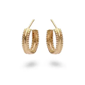 Double Beaded Gold Hoops