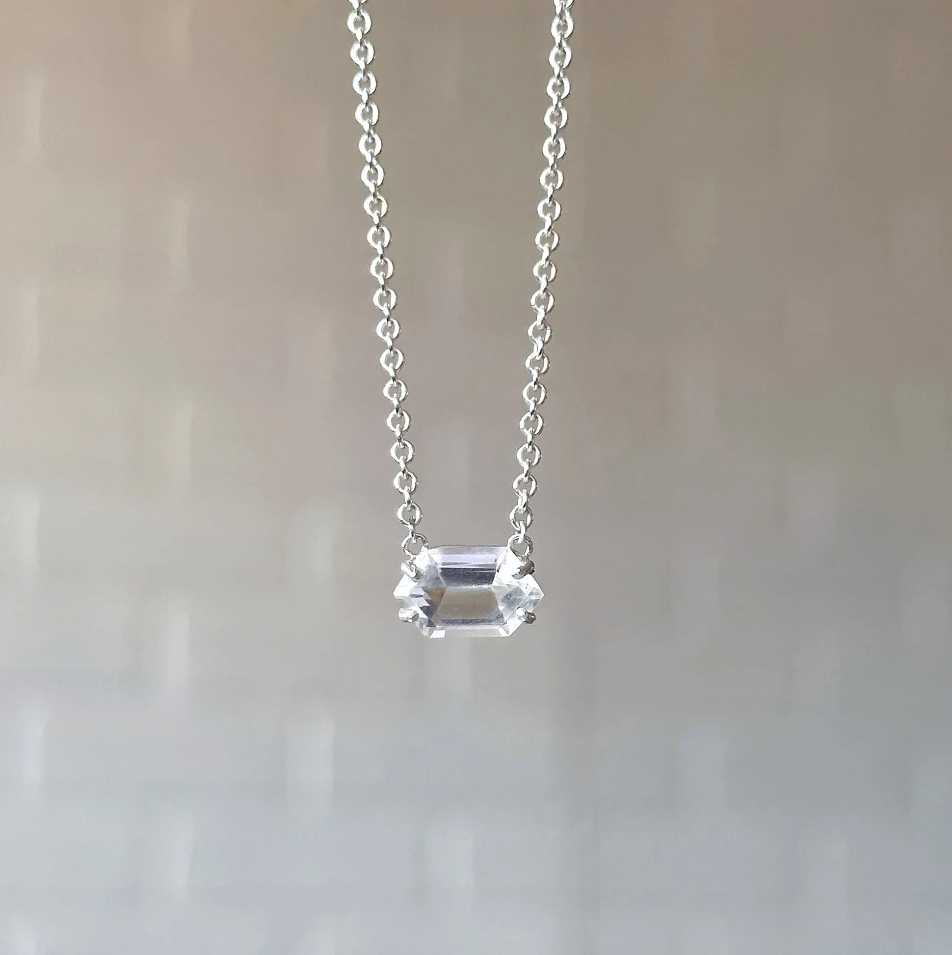 Emerson Quartz Necklace in Silver