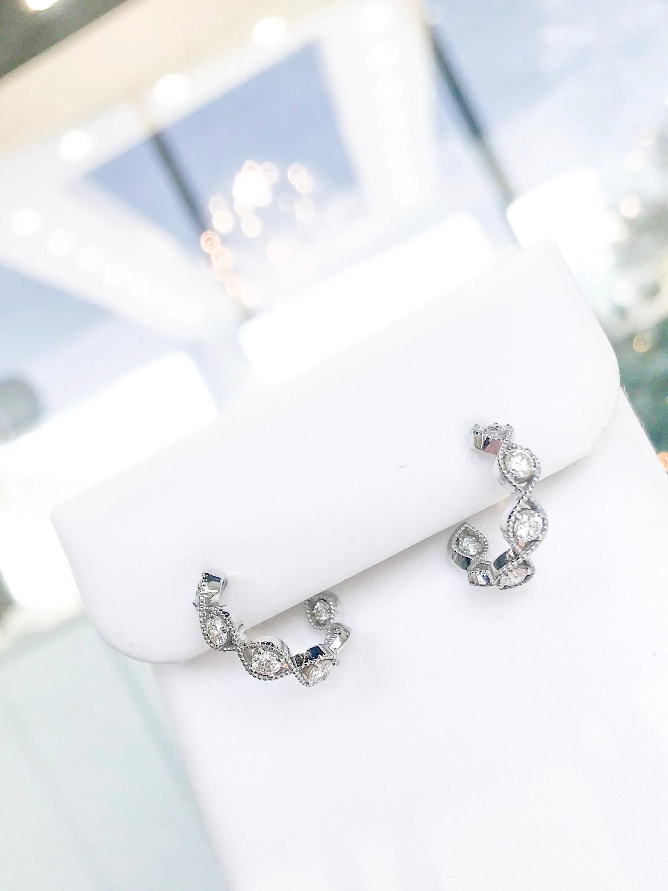 Forevermark Crossed Diamond Hoop Earrings