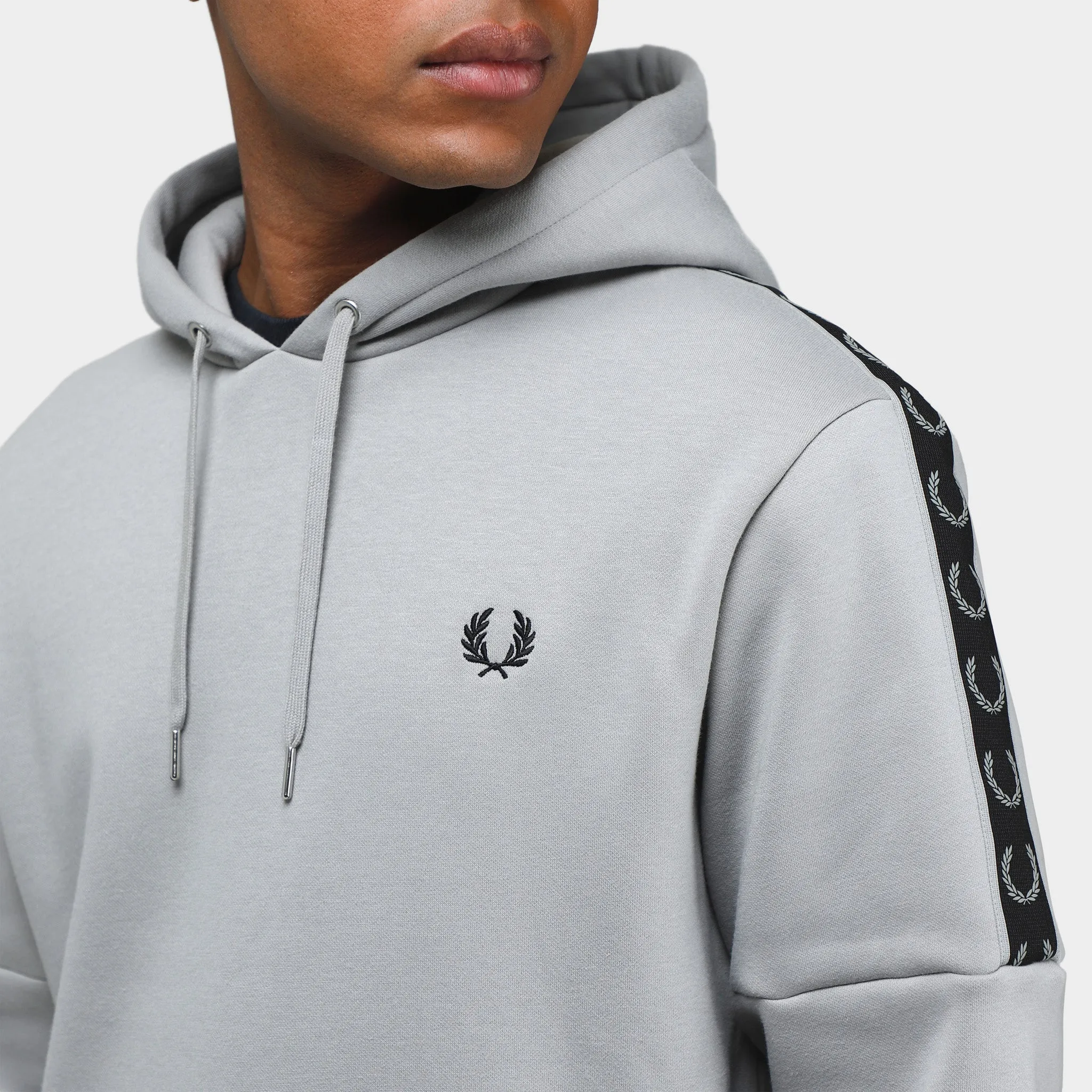 Fred Perry Panelled Tape Pullover Hoodie / Limestone