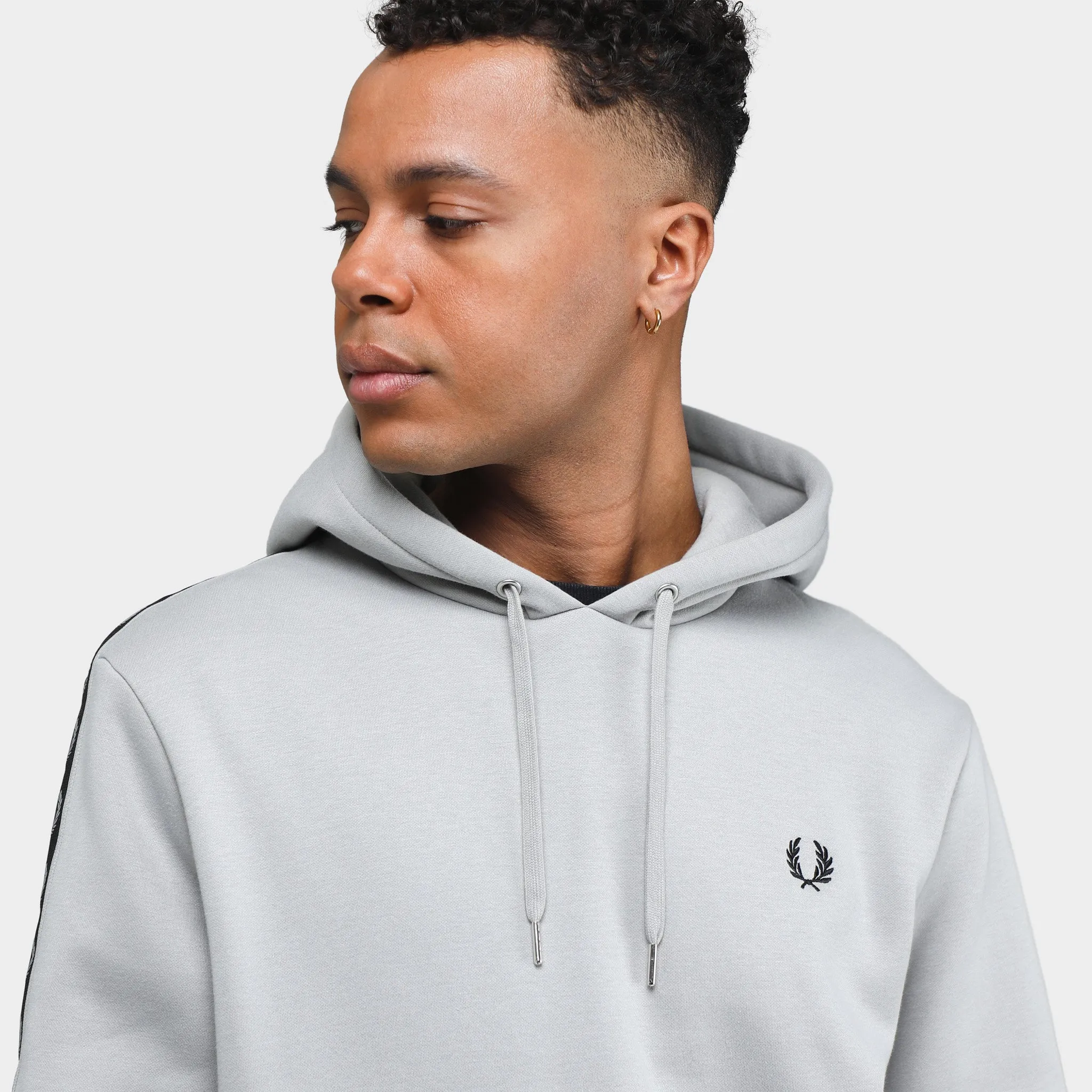 Fred Perry Panelled Tape Pullover Hoodie / Limestone