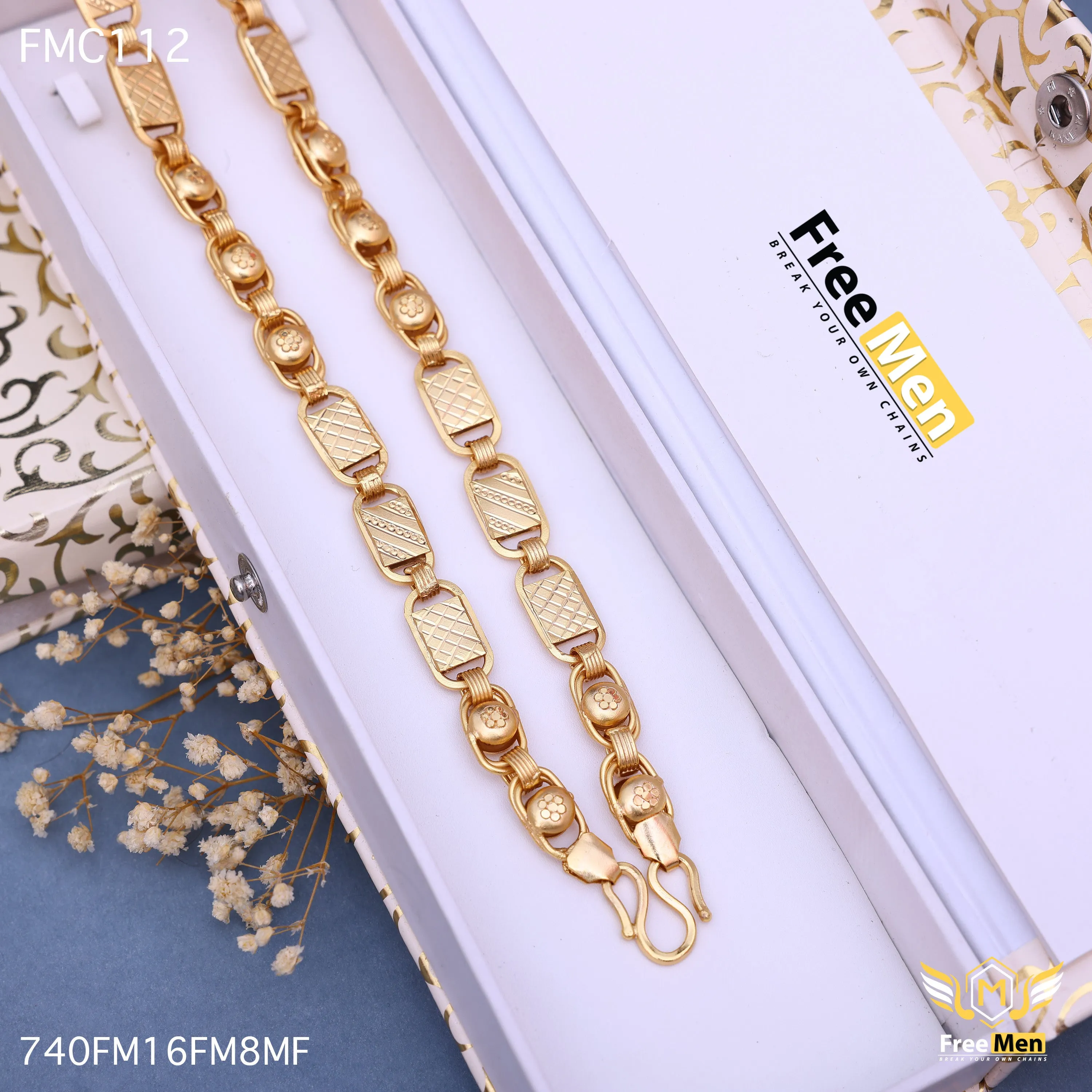 Freemen Elegant Flower Style Indo Golden Chain - FMC112