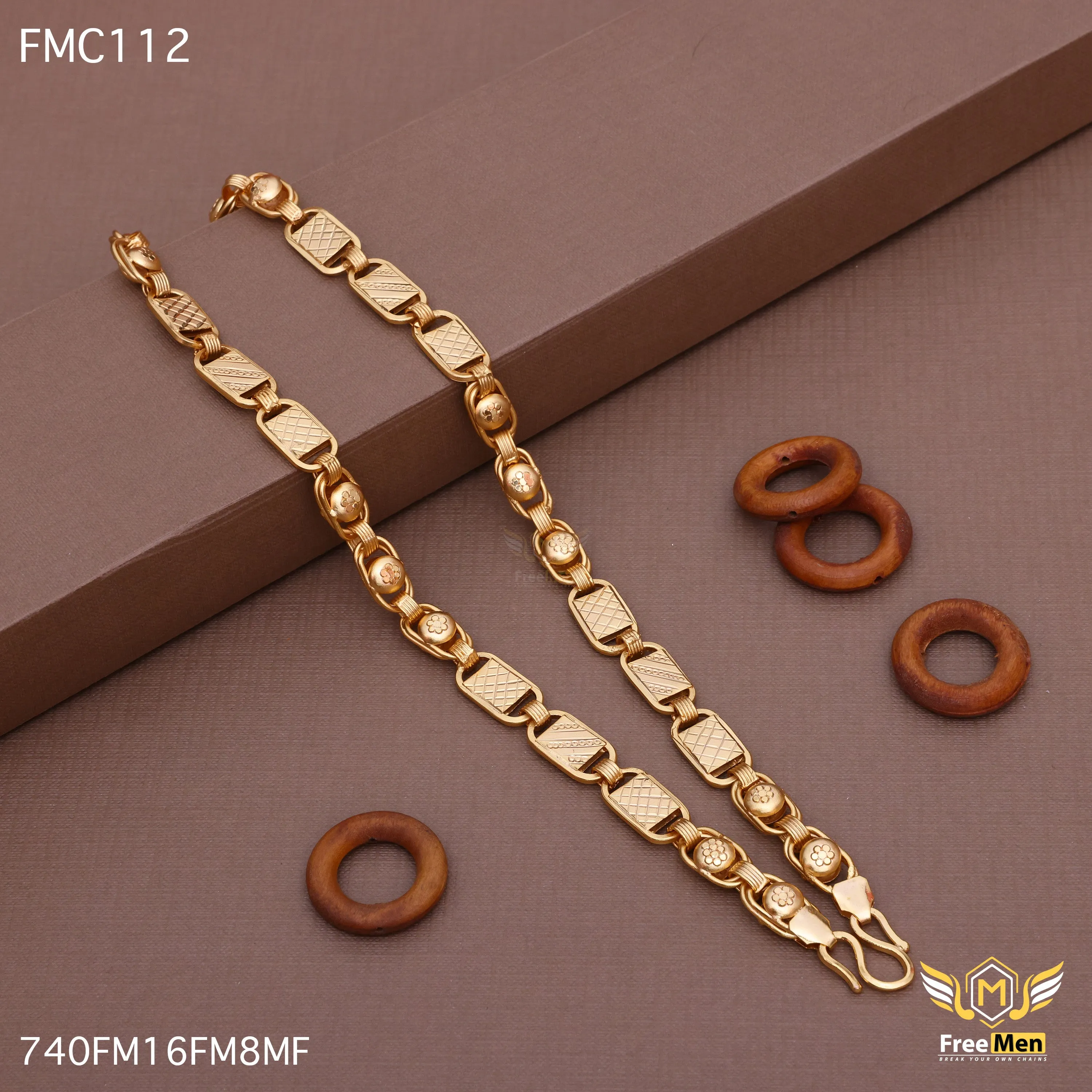 Freemen Elegant Flower Style Indo Golden Chain - FMC112