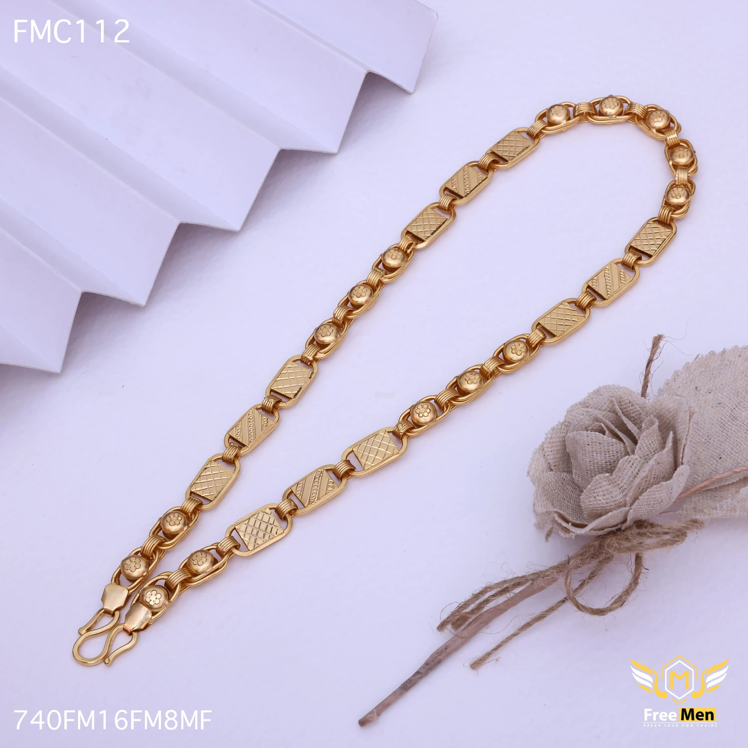 Freemen Elegant Flower Style Indo Golden Chain - FMC112